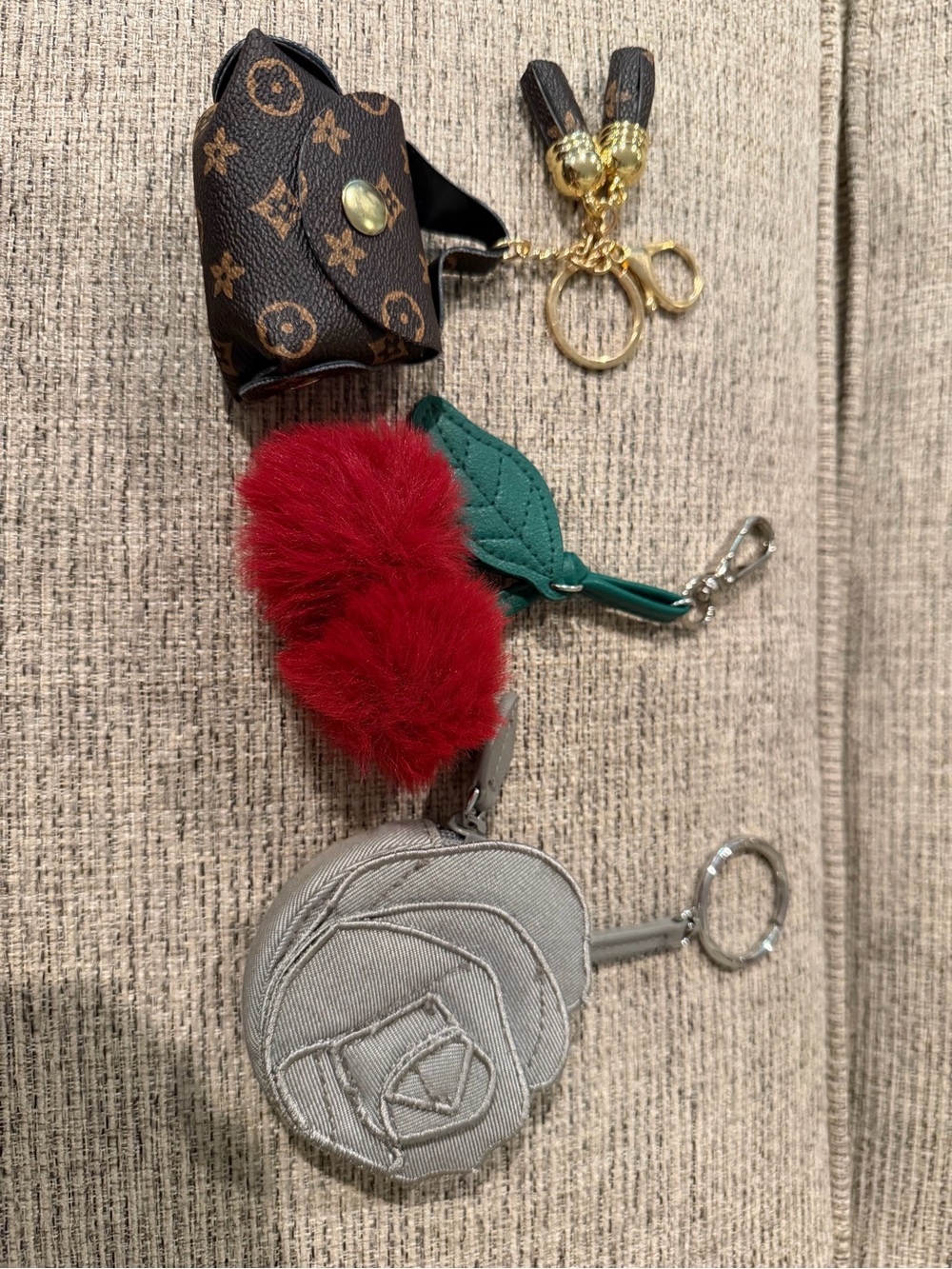 Purse Charm Accessory Bundle Cherry Pom Pom Coin Purse & AirPods Case